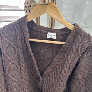 Sunday Best Brown Cable Knit Cardigan